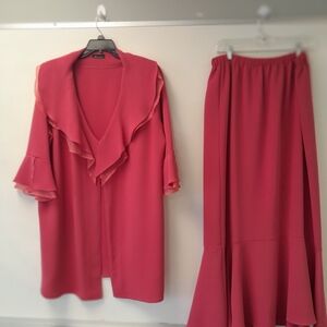 Allie Coosh Semi Formal Coral 4 Piece Vintage Dress Mother Of The Bride Designer